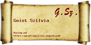 Geist Szilvia névjegykártya